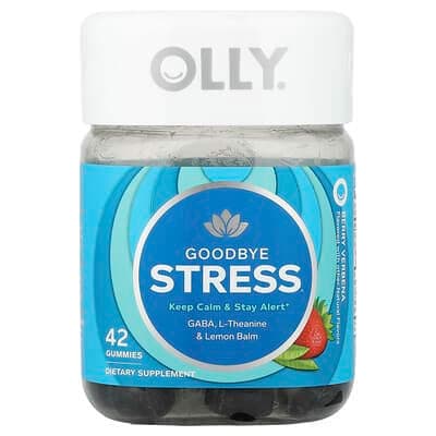 OLLY, Goodbye Stress, Berry Verbena Gummies - Bottle of 42 - Image 1