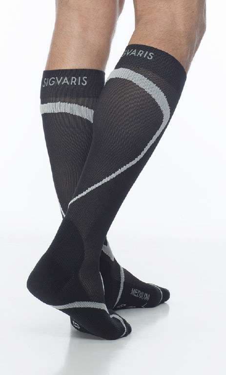 Sigvaris Motion High-Tech Unisex Calf High Compression Socks 20-30 mmHg, Medium-Short, Black - Pair - Image 1