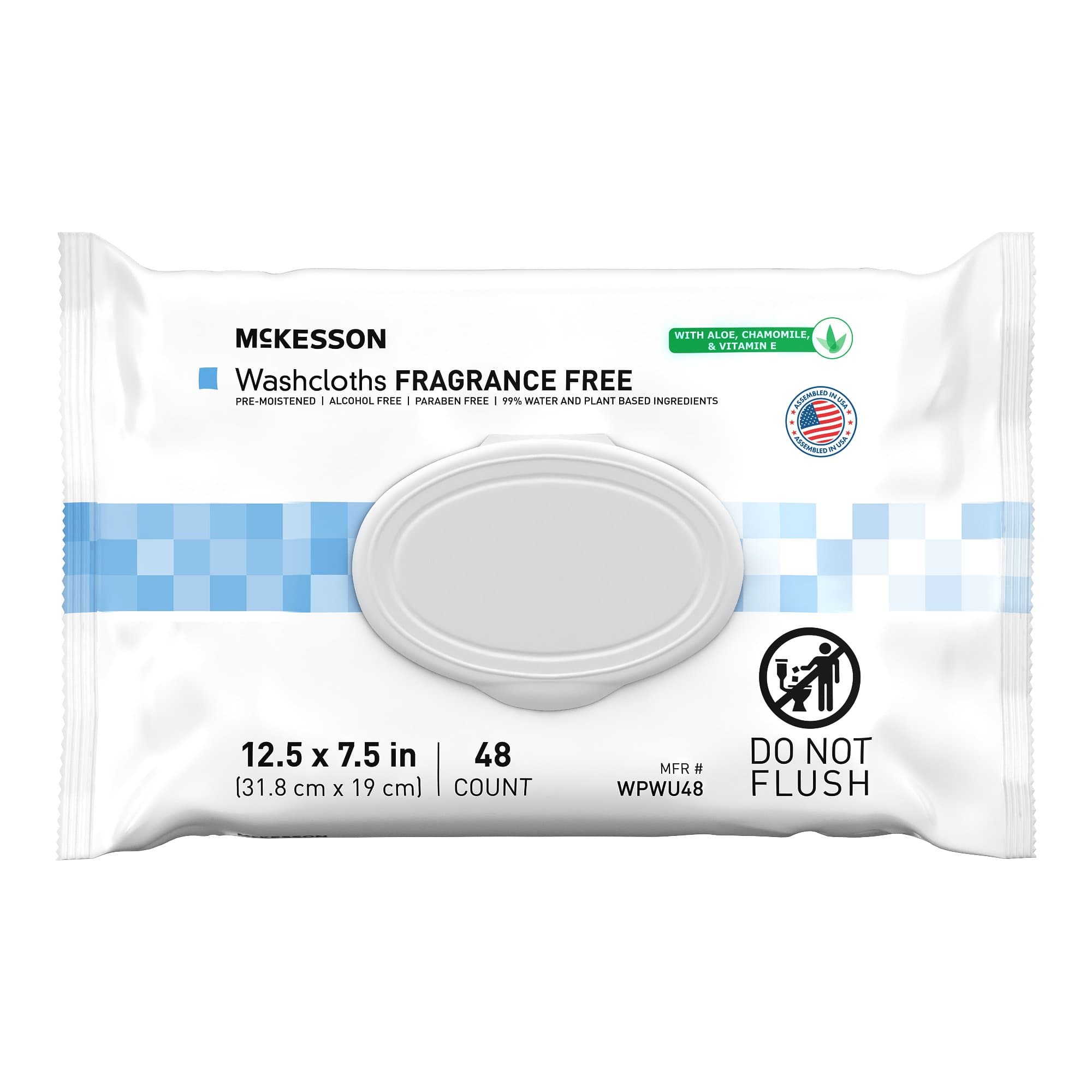 McKesson Pre-Moistened Washcloths, Unscented - Package of 576 Wipes - Image 1
