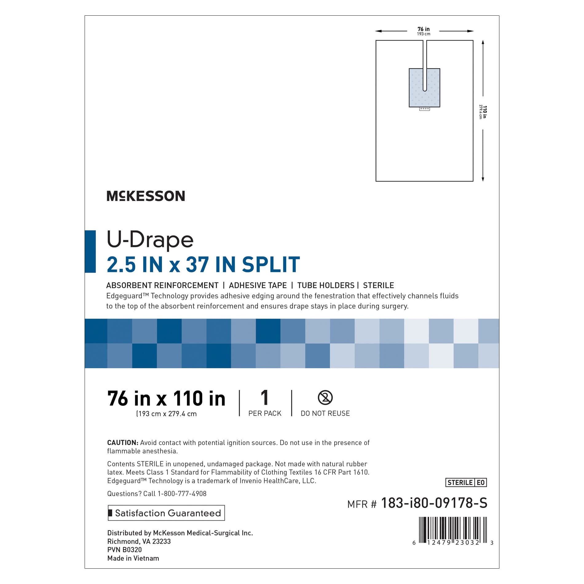 McKesson Orthopedic U-Drape Split Without Covers