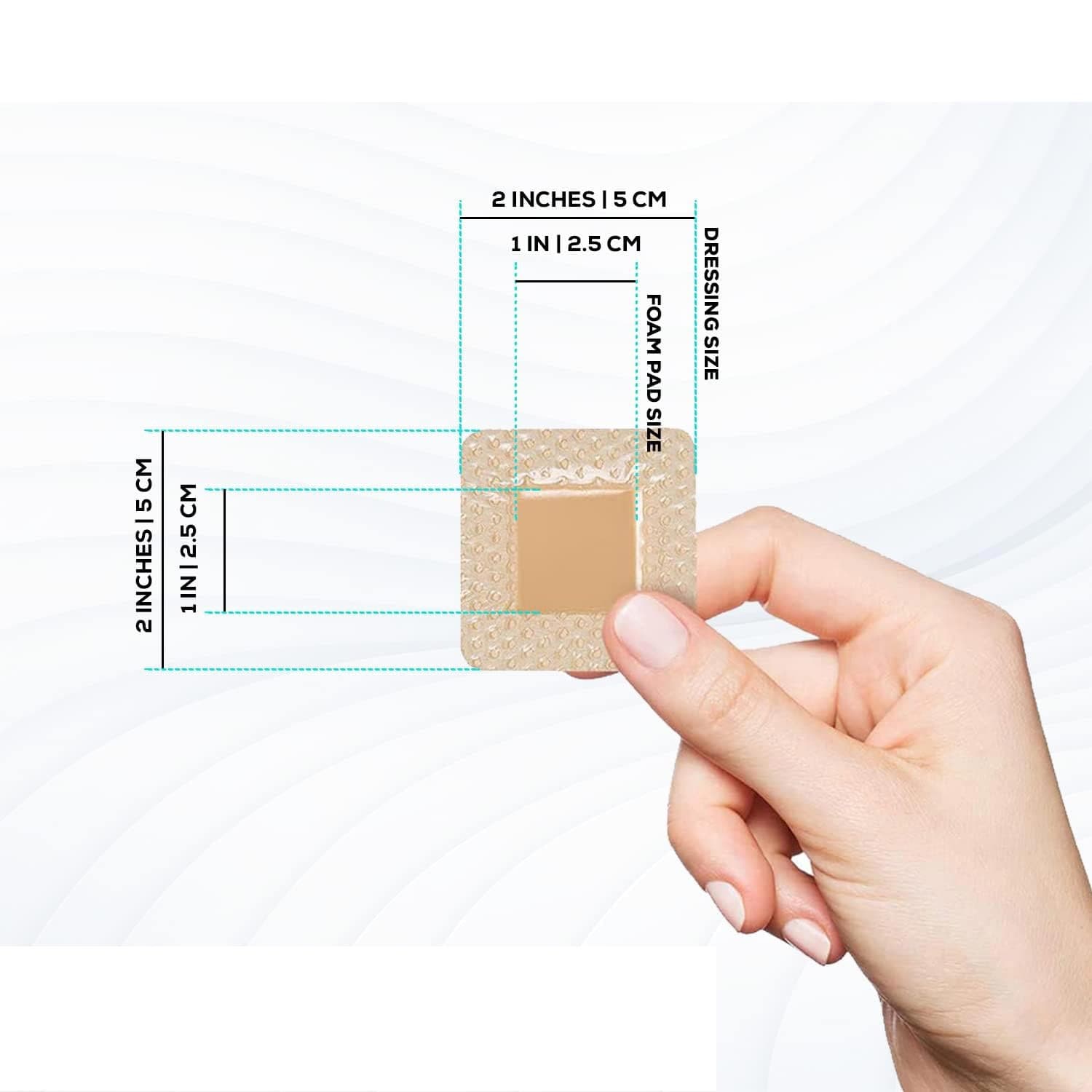 MedVance Bordered Silicone 2 x 2 Inch Foam Dressing, 1 x 1 Inch Pad - Image 1