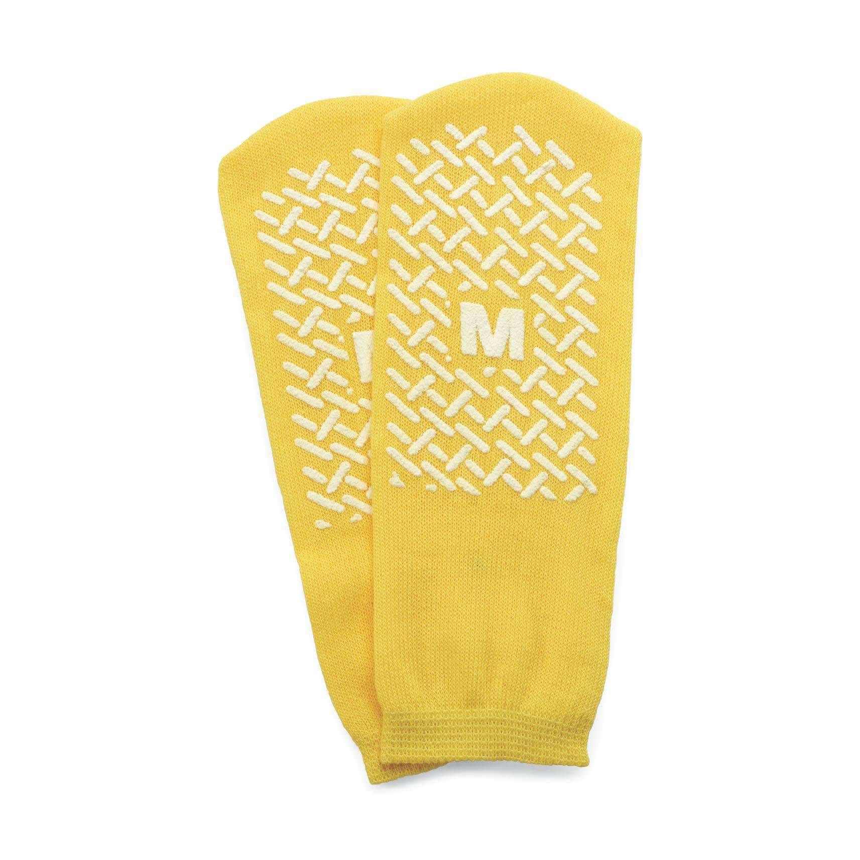 Medline Fall Prevention Patient Slippers, Yellow, Size M - Case of 48 - Image 1