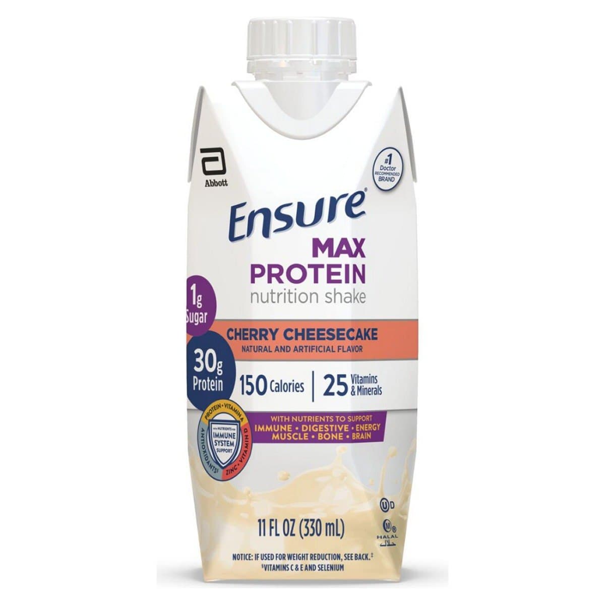 Ensure Max Protein Nutritional Shake, Cherry Cheesecake, 11 oz - Case of 12 - Image 1