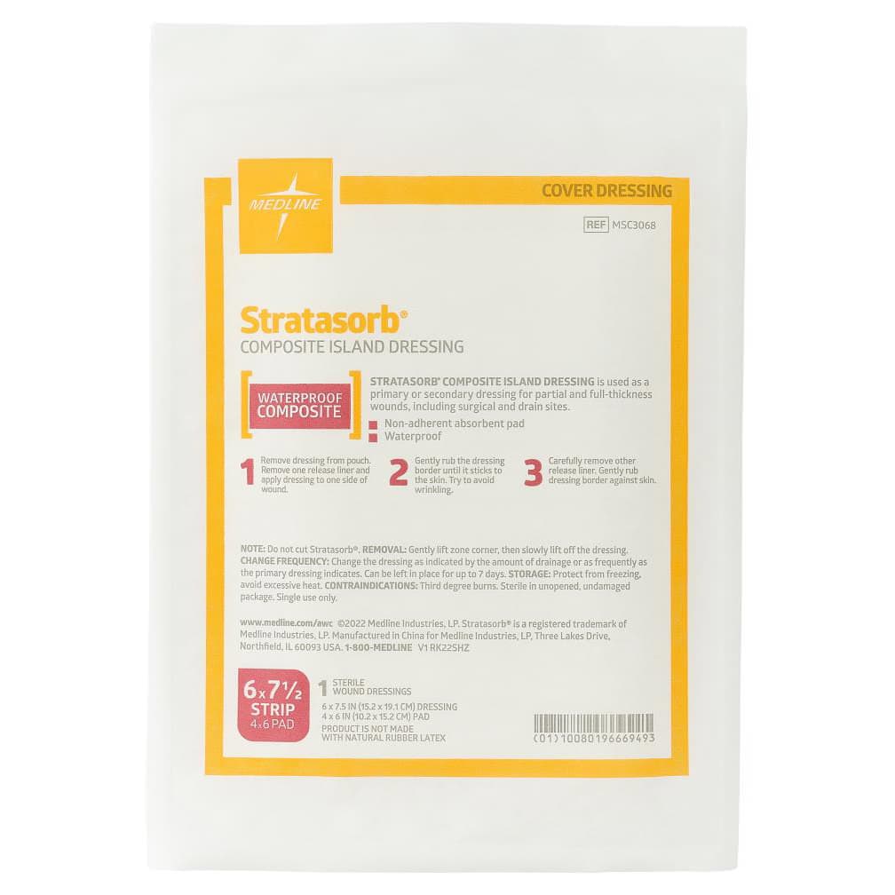 Stratasorb Composite Island Wound Dressing, 6 x 7.5 Inch - Each - Image 1