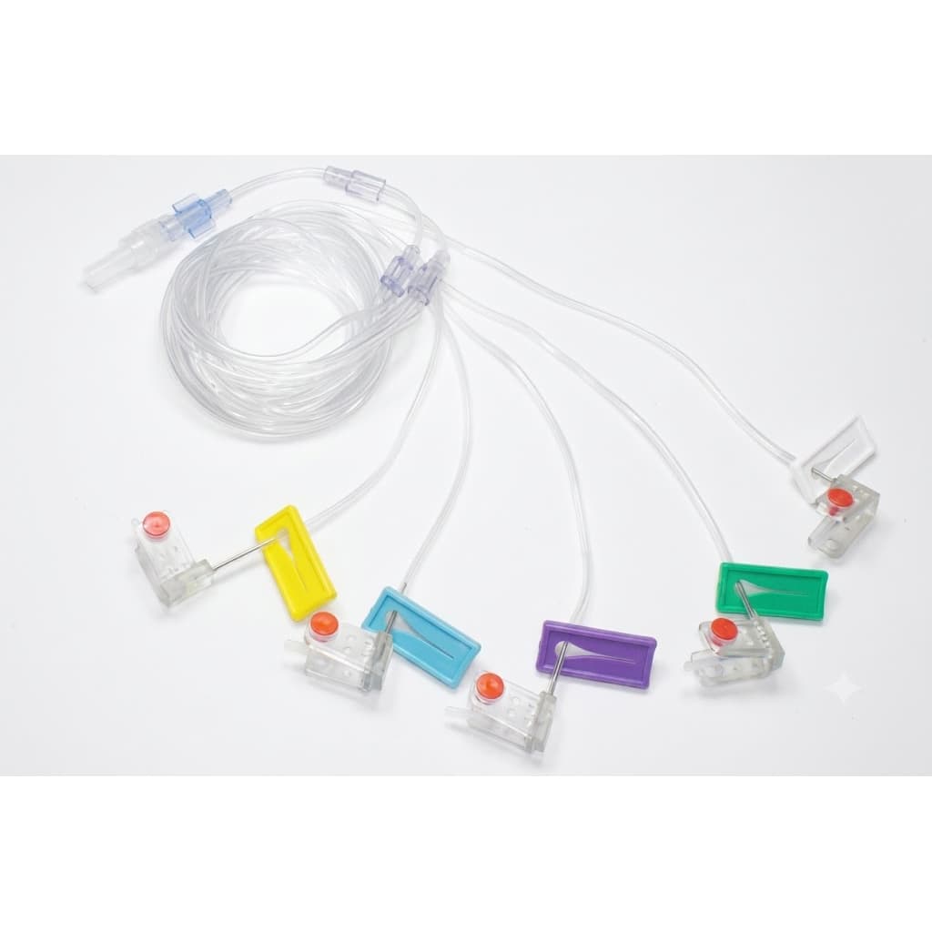 Alimed Multi-Lumen Subcutaneous Infusion Set, 27 Gauge x 5, 12 mm, 36 Inch - Box of 10 - Image 1