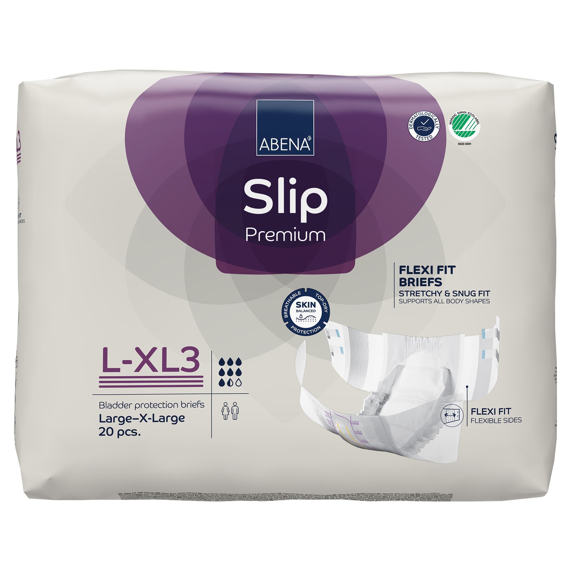 Abena Slip Premium Flexi Fit Briefs, Level 3, Large-Extra Large - Package of 20 - Image 1