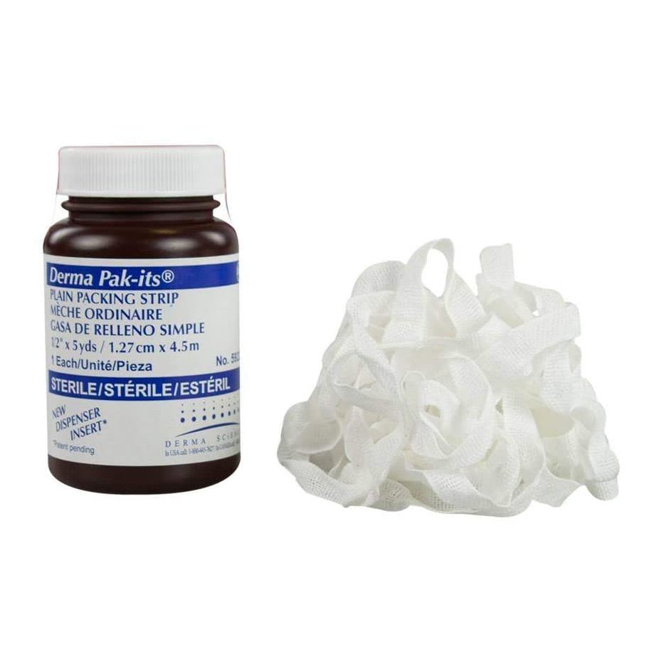 Derma Pak-Its Plain Wound Packing Strip, 1/2 Inch x 5 Yard - Case of 12 - Image 1