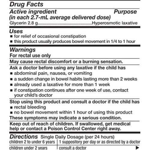 Pedia-Lax Liquid Glycerin Laxative Suppositories - Image 3