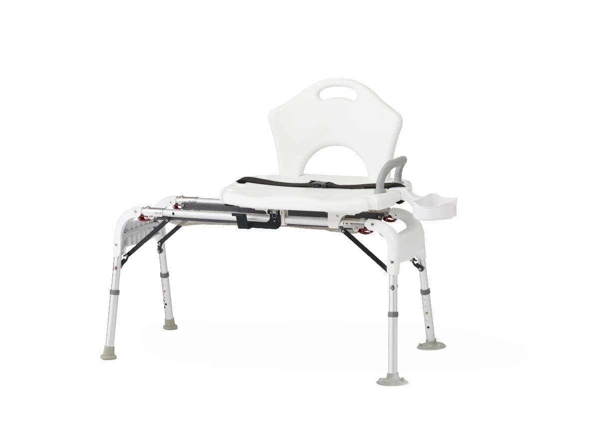 Medline Transfer Bench with Backrest & Slide Seat - Image 1