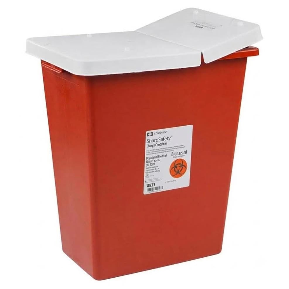 SharpSafety Multi-purpose Sharps Container, Hinged Lid, 12 Gallon - Each - Image 1