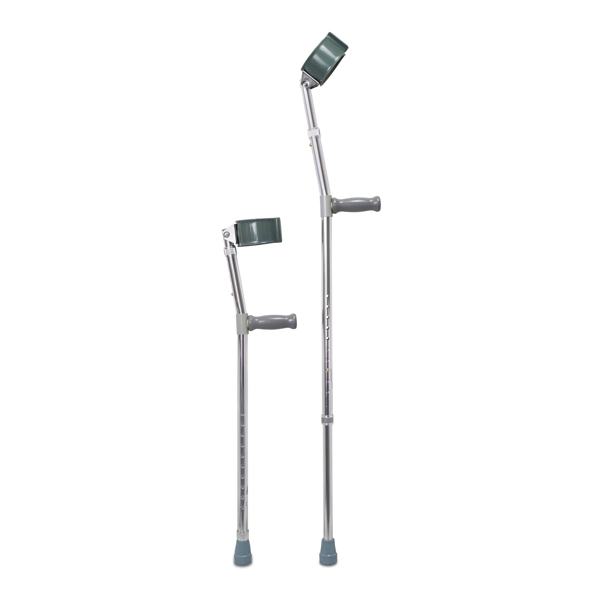 McKesson Push Button Adjustment Steel Frame Forearm Crutches, Adult - Image 2