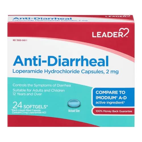 Leader Anti-Diarrheal, Softgels, 2 mg, 24 count - Each - Image 1