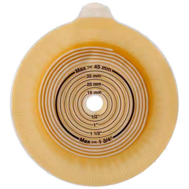 Coloplast Assura Cut-to-fit Flat Barrier, 3/8 - 1-3/8 Inch Stoma, Green Code - Box of 5 - Image 1