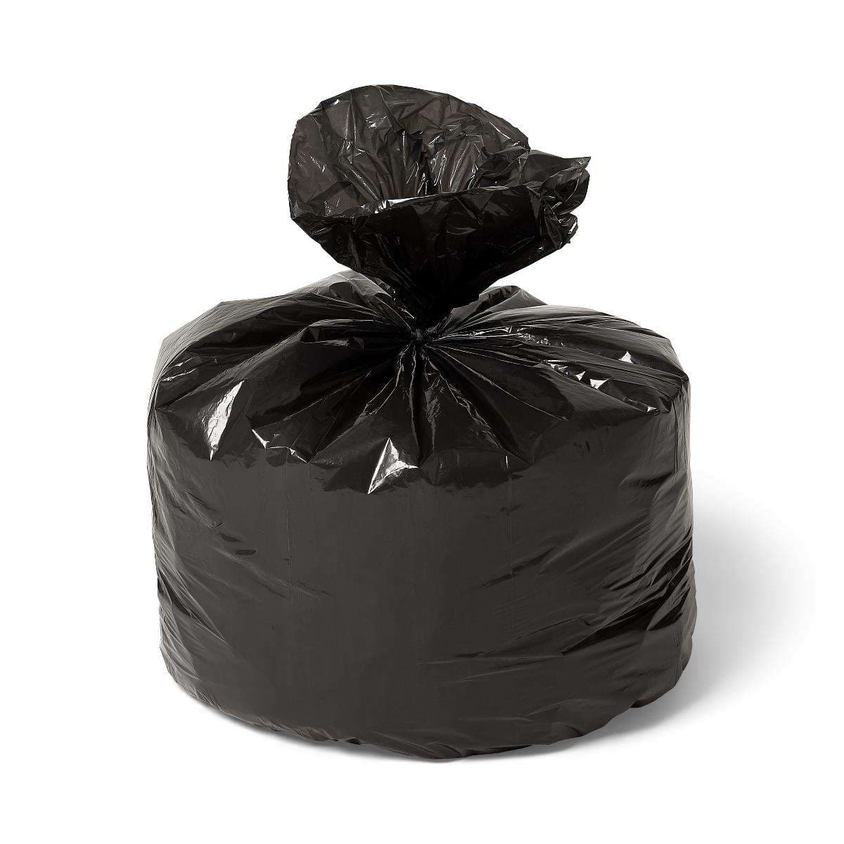 Medline Black Low-Density Trash Can Liners, 33" x 39", 0.45 Mil, Flat - Case of 250 - Image 1