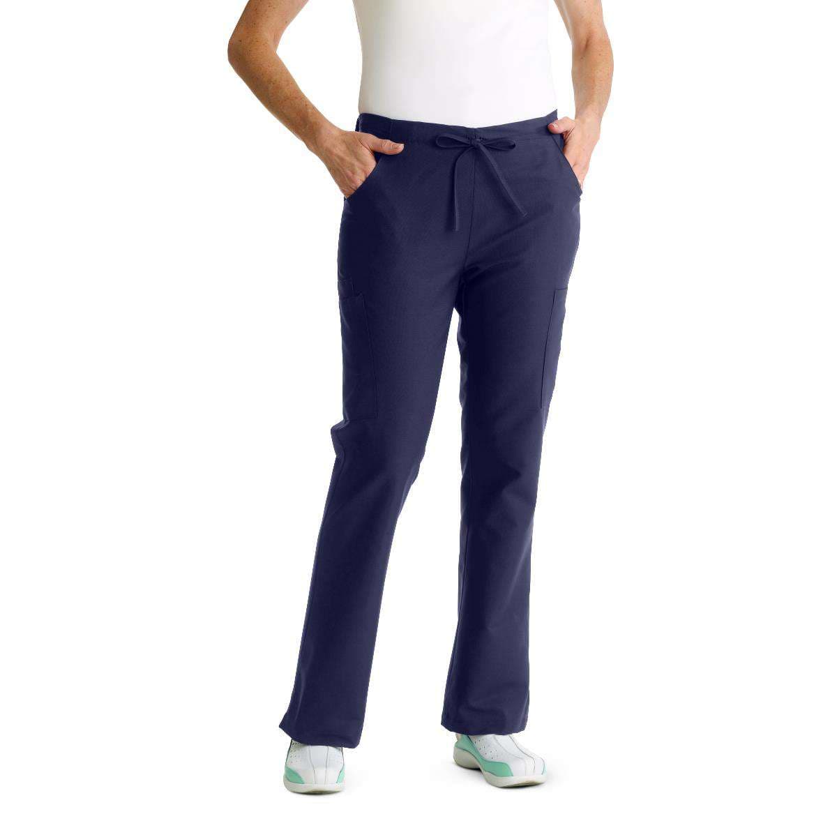Medline Comfortease Women's Modern Fit Regular Inseam Cargo Scrub Pant, Midnight Blue, Small - Image 1