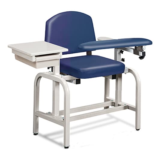 Clinton Lab X Series, Blood Drawing Chair with Padded Flip Arm and Drawer - Image 1