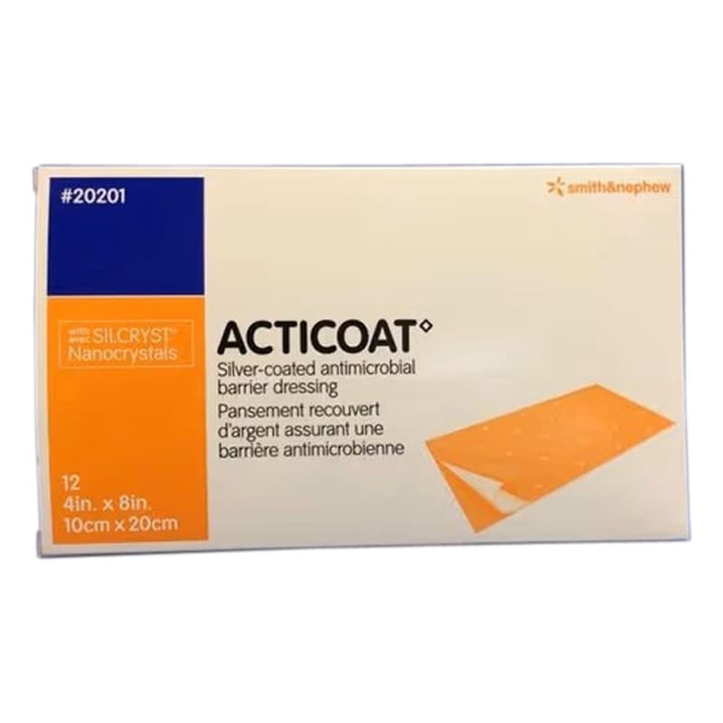 Acticoat Antimicrobial Barrier Burn Dressing, 4" x 8" - Box of 12 - Image 1