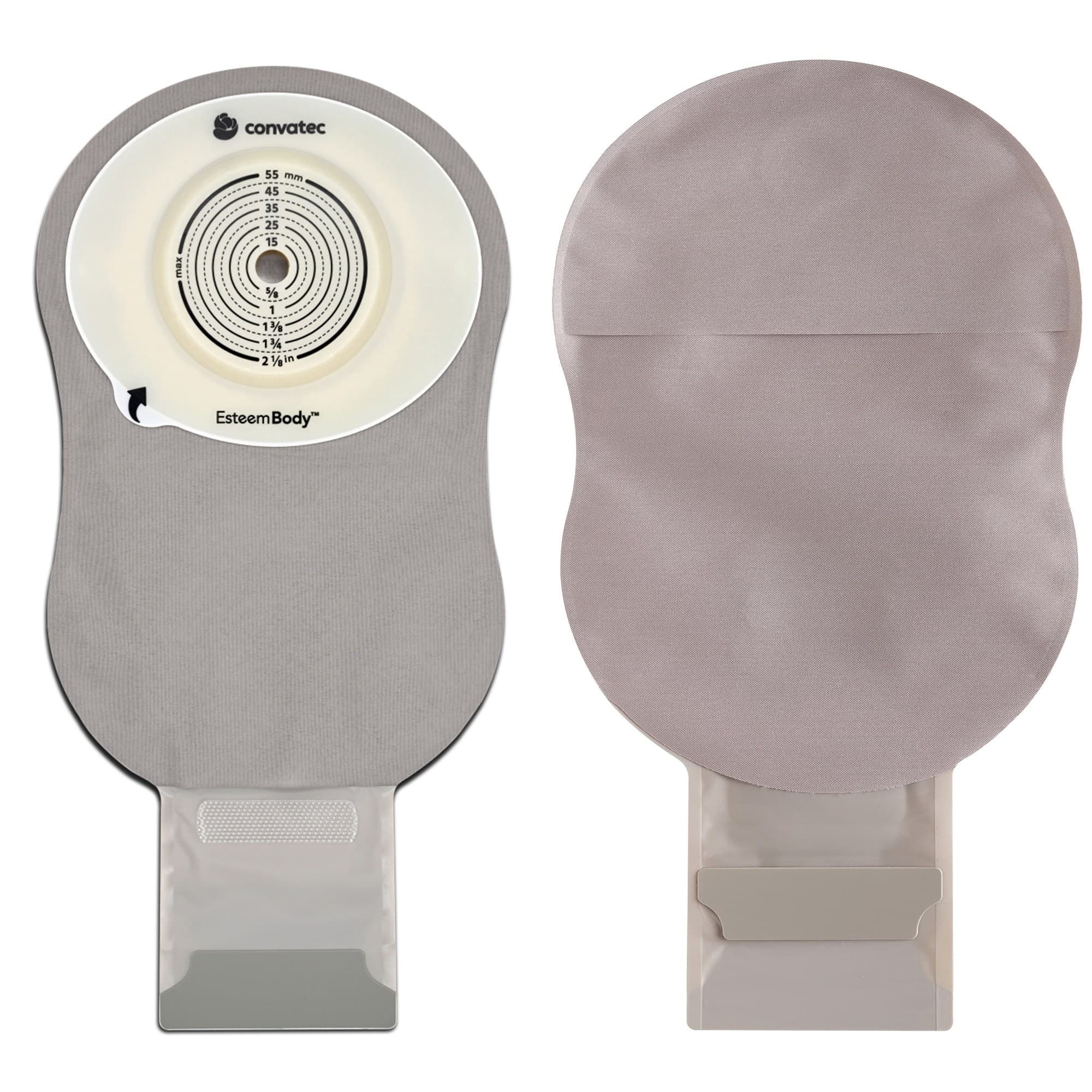 Esteem Body Soft 7mm Convex One-Piece Drainable Pouch, Opaque with window, 3/8 to 1-3/4 Inch - Box of 10 - Image 1