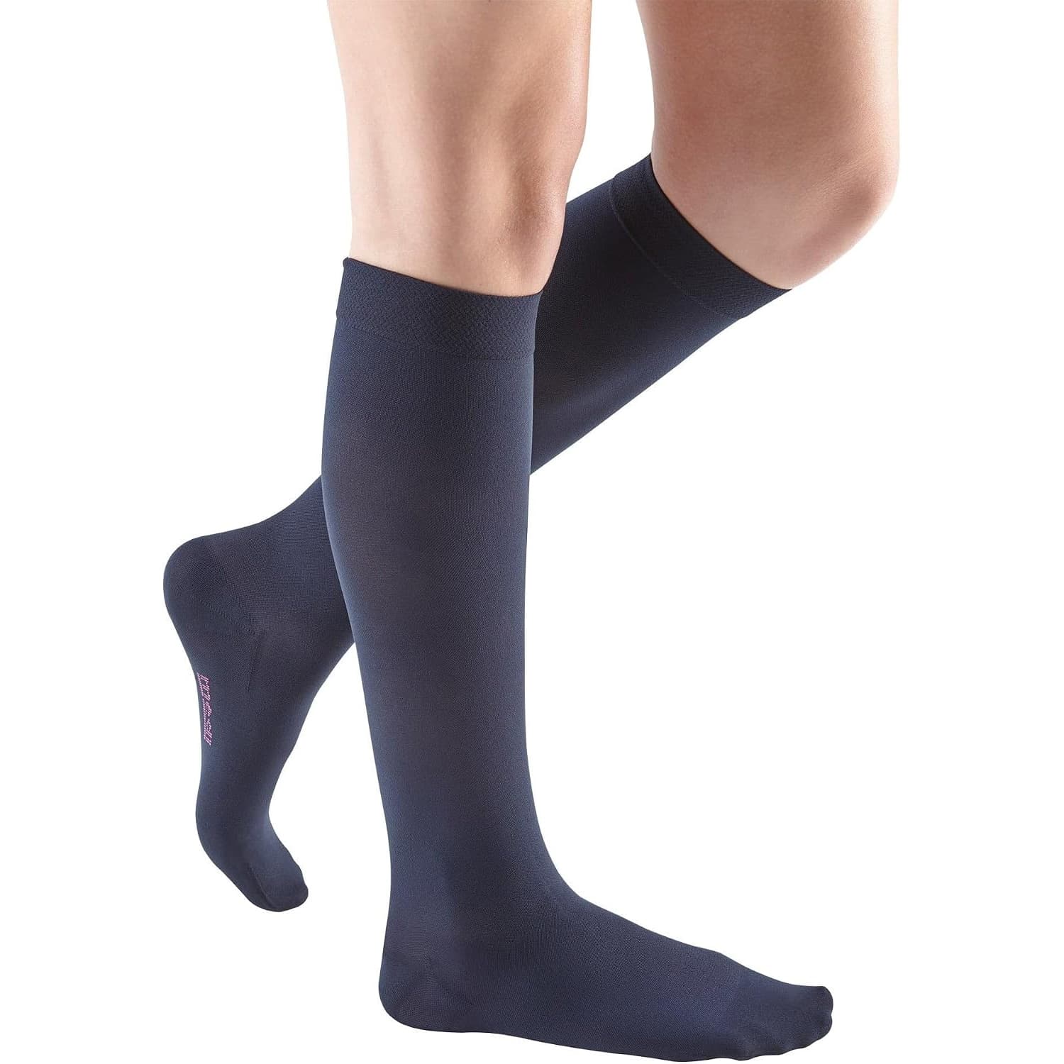 Mediven Sheer & Soft Standard Calf High Compression Stockings, 15-20mmHg, Closed Toe, Size IV, Navy - Pair - Image 1