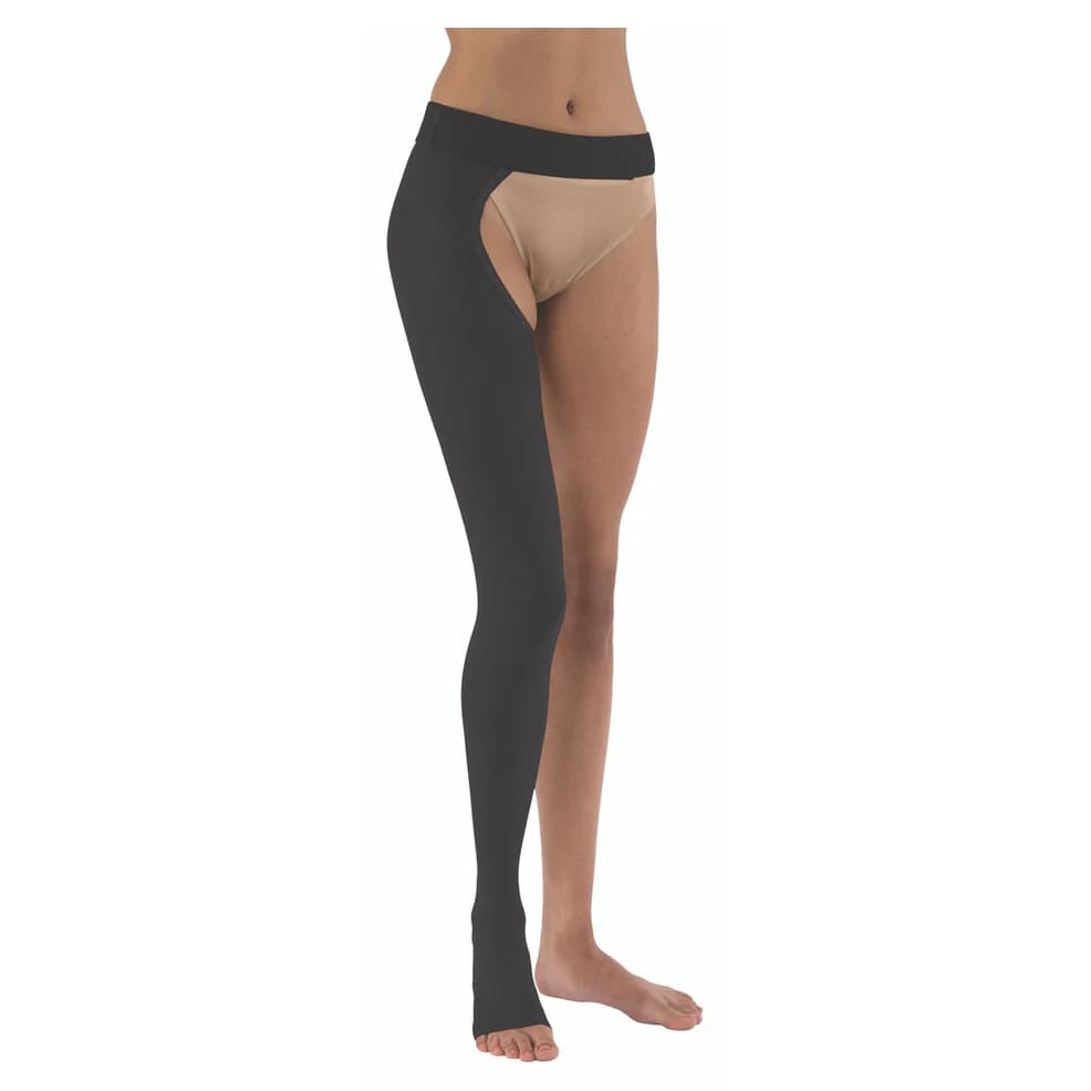 Jobst Relief Chap-Style Compression Stocking, Right Leg, 20-30mmHg, Medium, Black - Image 1