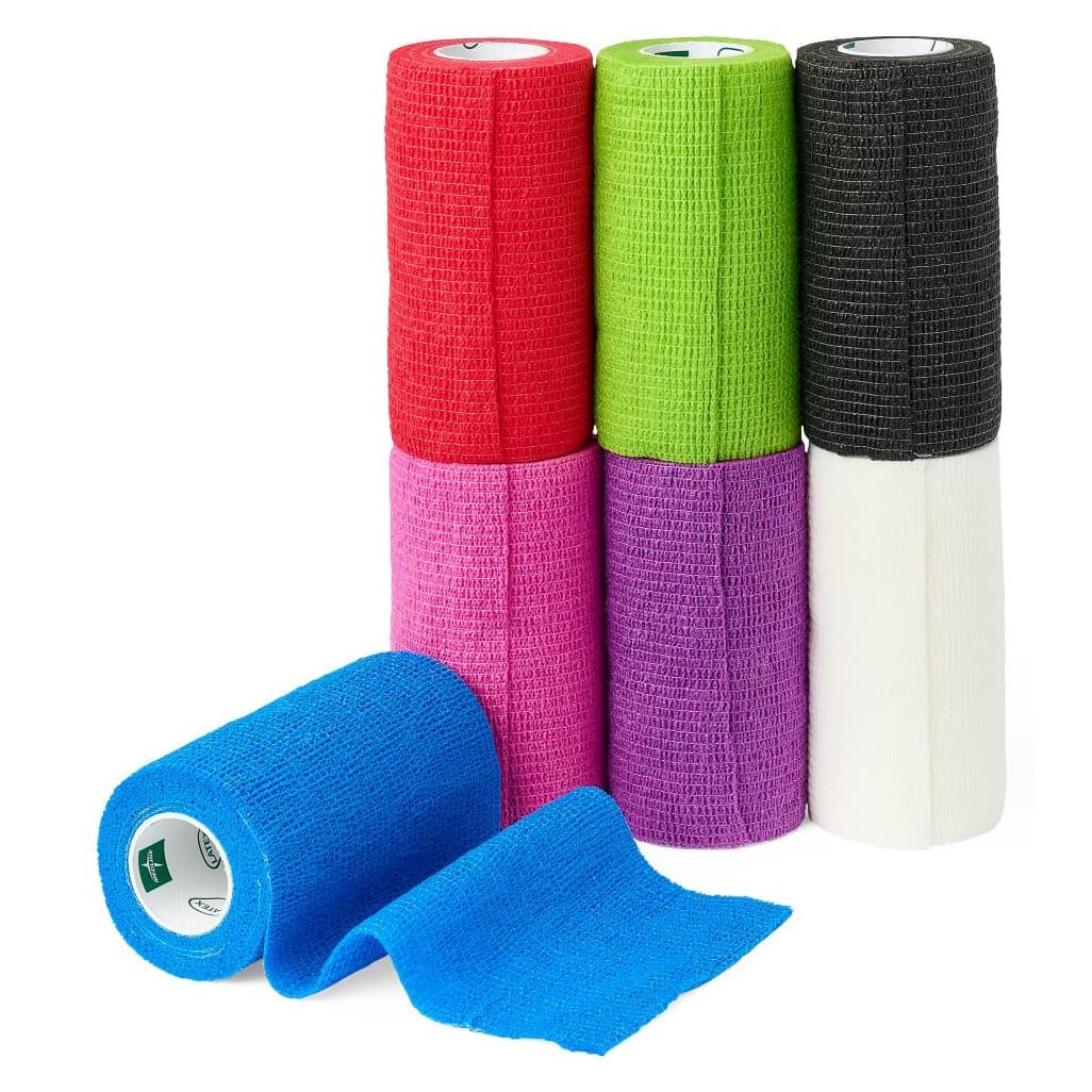 Medline Self Adherent Latex Wrap Color Assortment Nonsterile, 4 Inch x 5 Yard - Case of 18 - Image 1