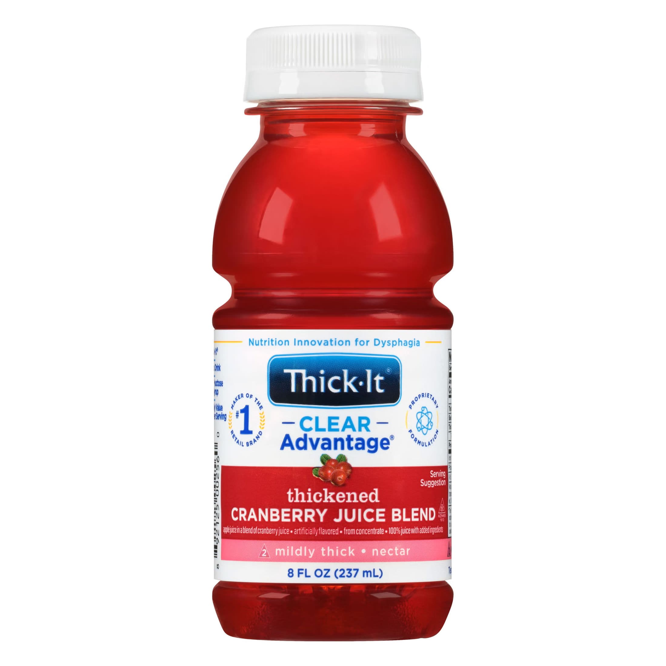 Thick-It Clear Advantage Nectar Thickened Beverage, Cranberry, 8 oz - Case of 24 - Image 1