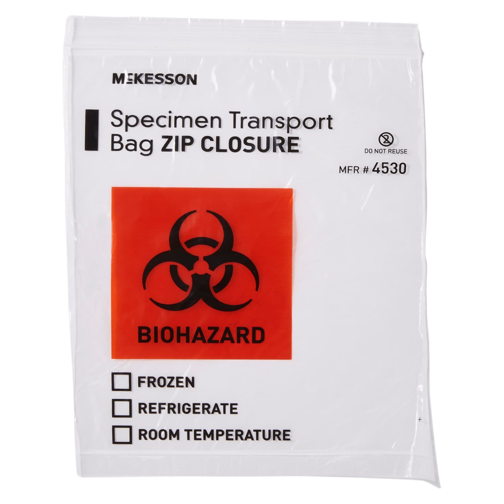 McKesson Specimen Transport Bag with Zip Closure, NonSterile, 8 x 10 Inch - Case of 1000 - Image 1