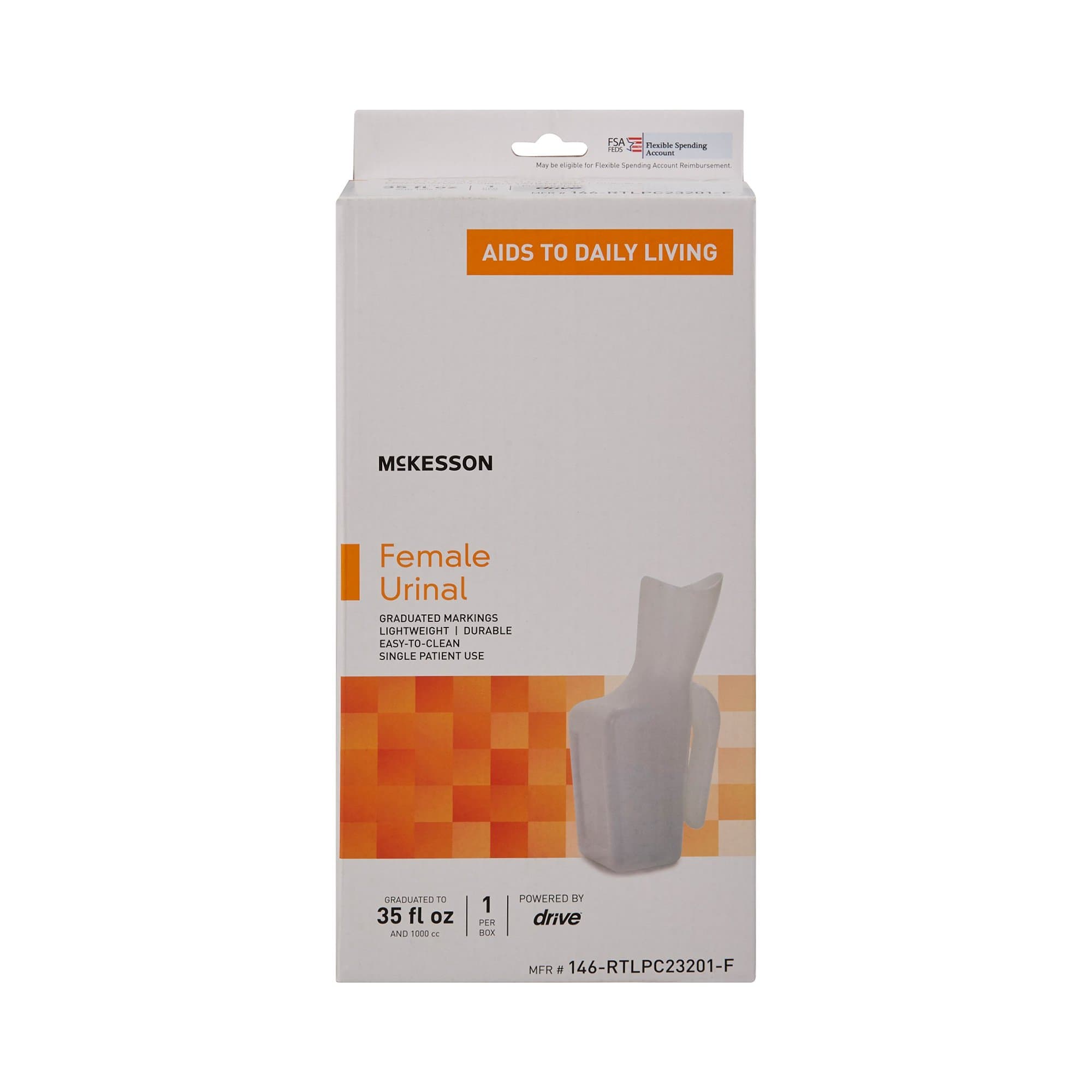 McKesson Single Patient Use Plastic Urinal