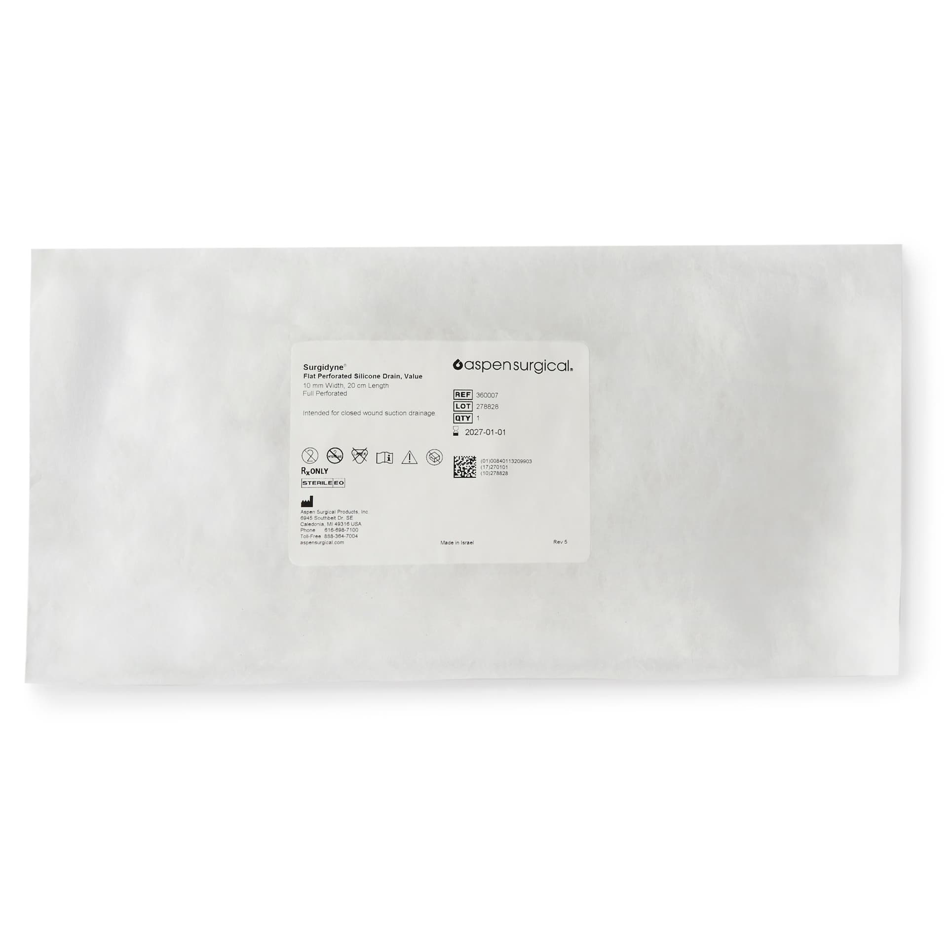 McKesson Brand Wound Drain Tube Without Attachment 4 Channel Sterile, 10 Fr., Flat Type - Case of 10 - Image 1