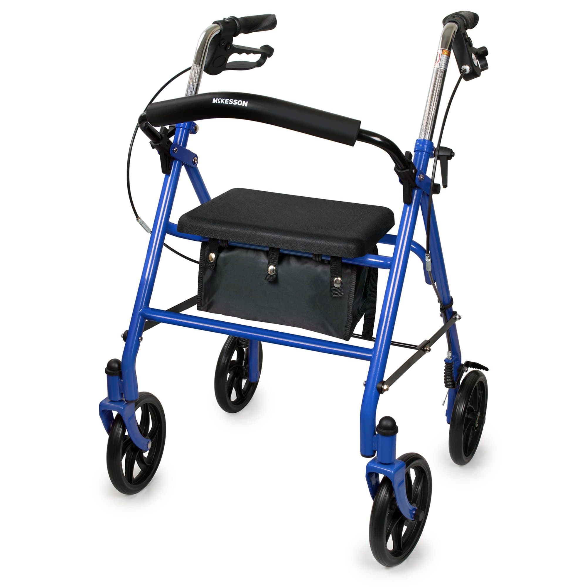 McKesson Steel Frame 4 Wheel Rollator, Blue - Each - Image 1