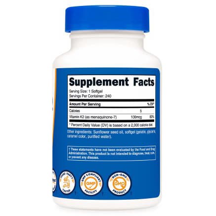 Nutricost Vitamin K2 MK-7 Softgels - Image 2
