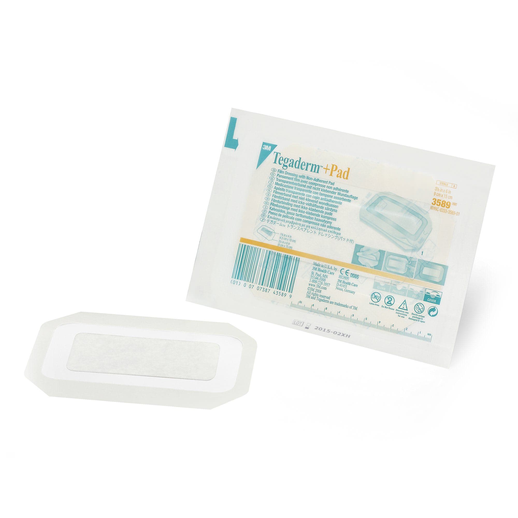 3M Tegaderm Plus Pad Film Dressing, 3-1/2" x 6" - Each - Image 1