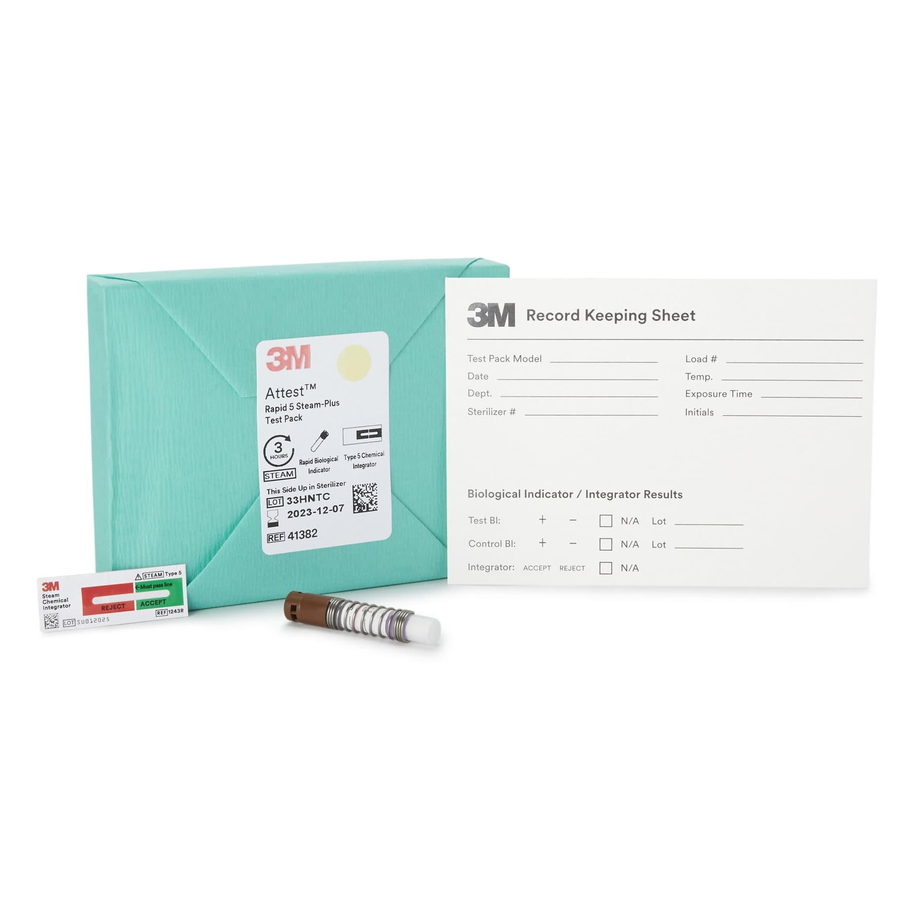 Attest Rapid 5 Steam-Plus Sterilization Biological Indicator Pack, Class 1/5 - Case of 64 - Image 1