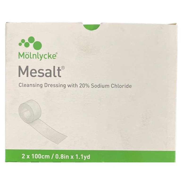 Mesalt Sodium chloride Impregnated Rope Dressing, 0.8 Inch x 1.1 Yard - Box of 10 - Image 1