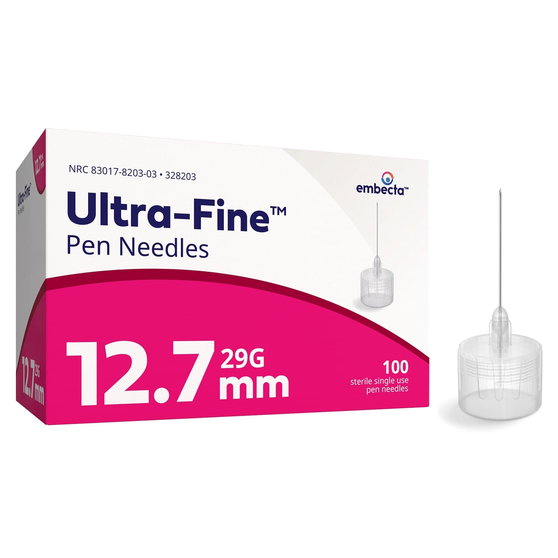 Embecta Ultra-Fine Pen Needles, 29 Gauge, 12.7 mm - Box of 100 - Image 1