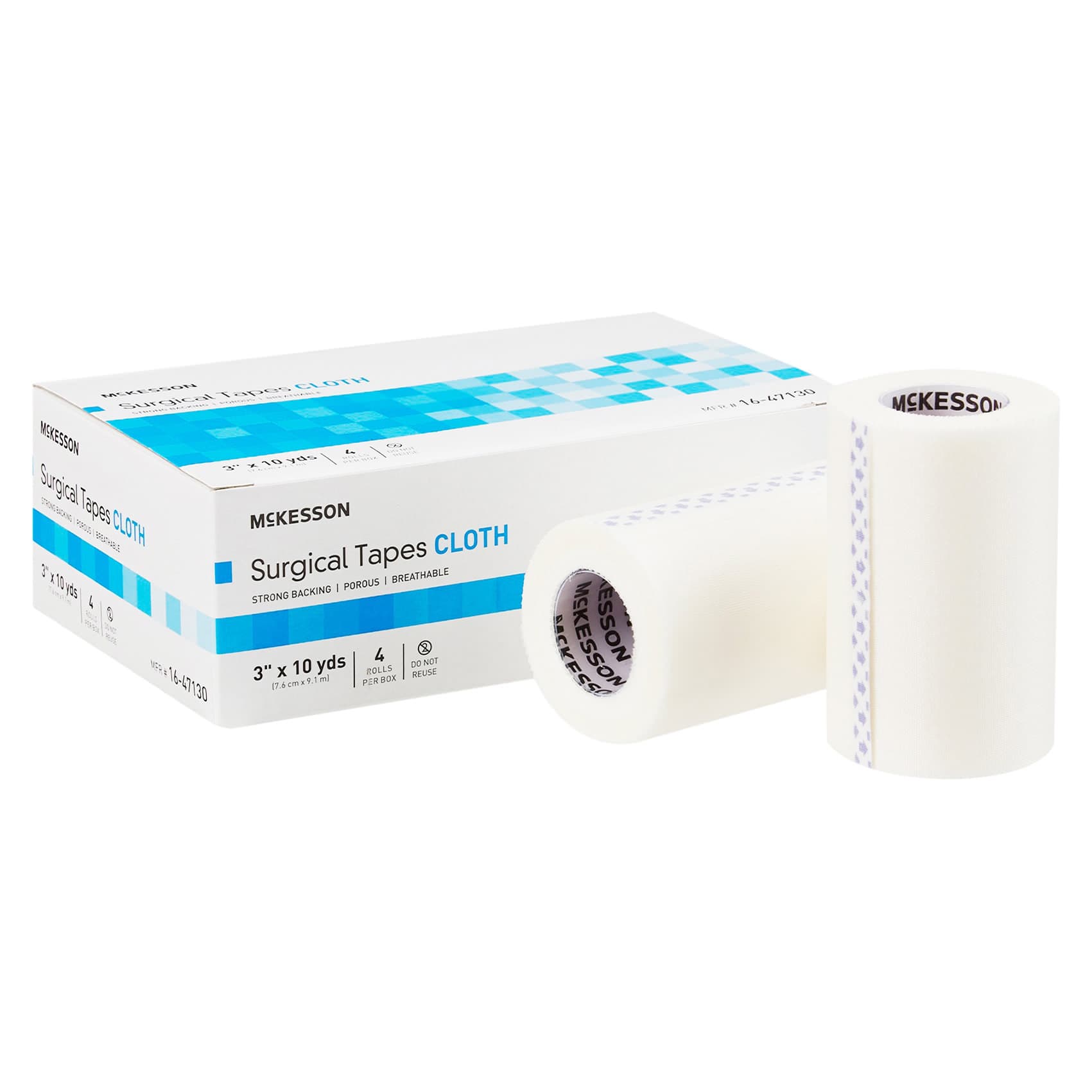 McKesson Air Permeable Silk-Like Cloth Surgical Tape, 3 Inch x 10 Yard - Case of 48 - Image 1