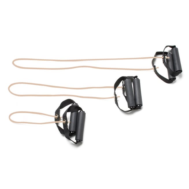 CanDo Tubing with Handles Exerciser Full Body Set, Tan, 2X light - Set of 3 - Image 1