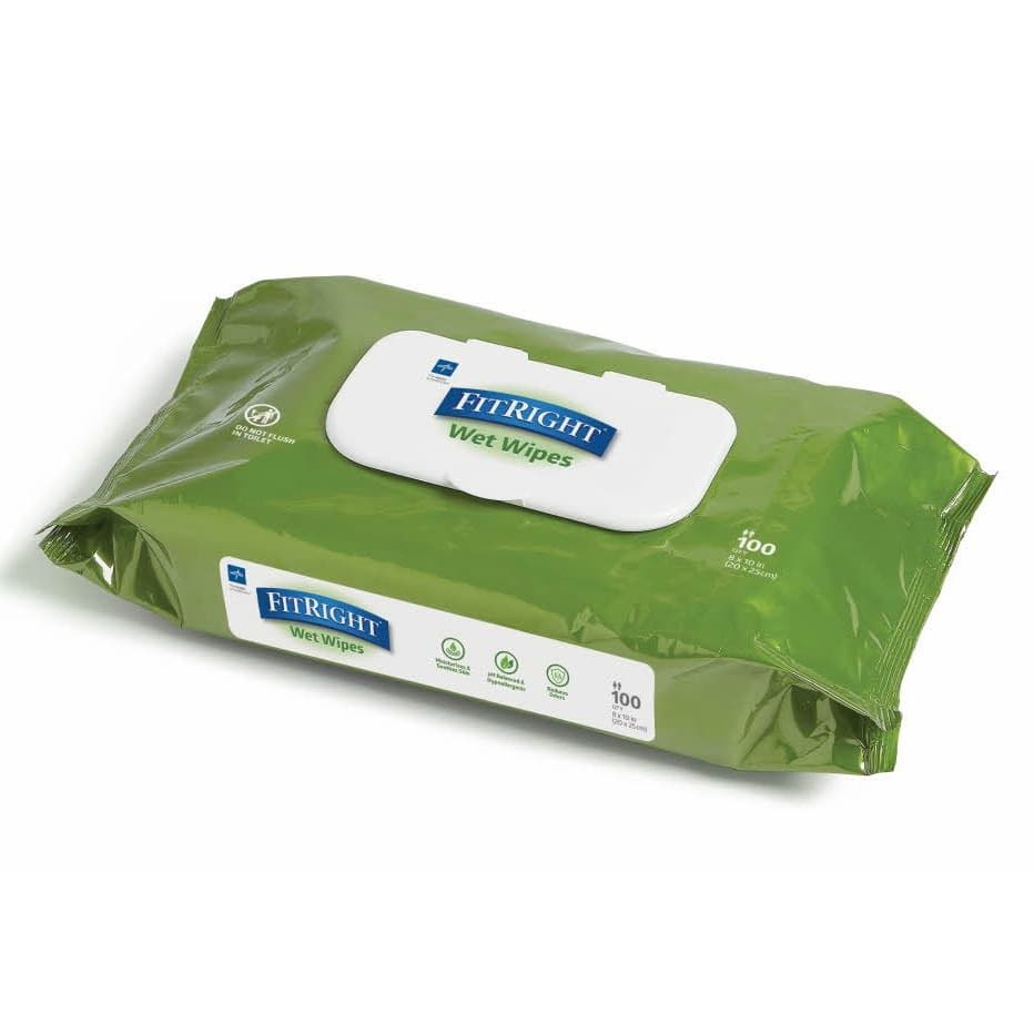 FitRight Aloe Personal Cleansing Wet Wipes, Scented - Package of 100 - Image 1