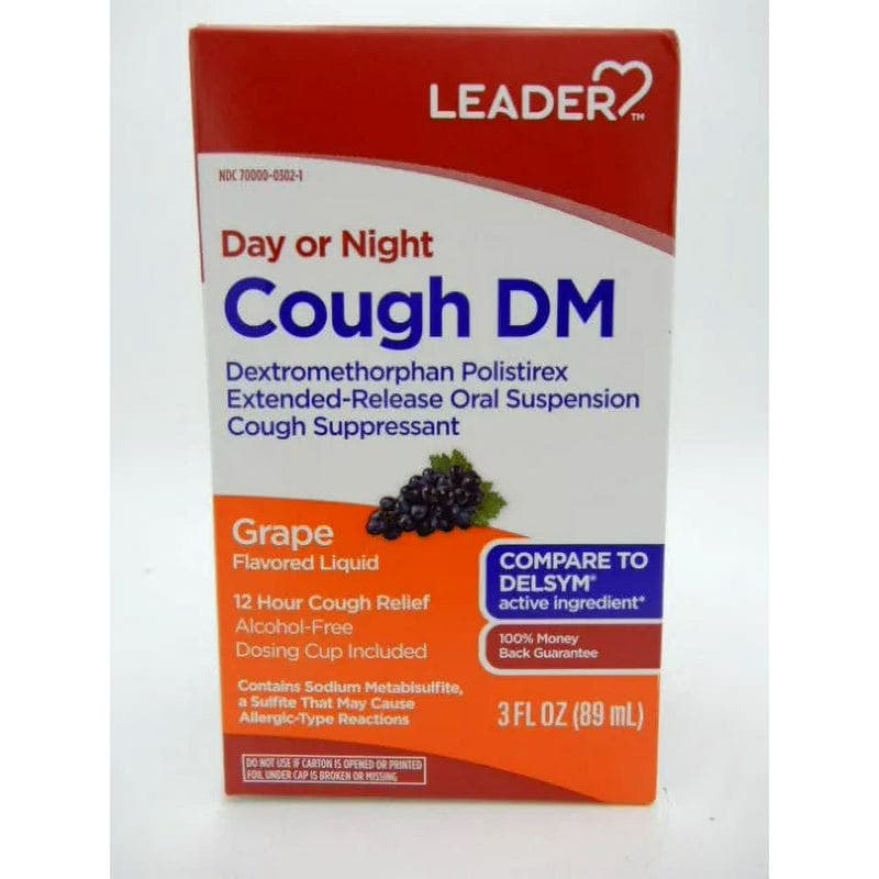 Leader Cough DM 12 Hour Liquid, Grape, 3 oz - Each - Image 1