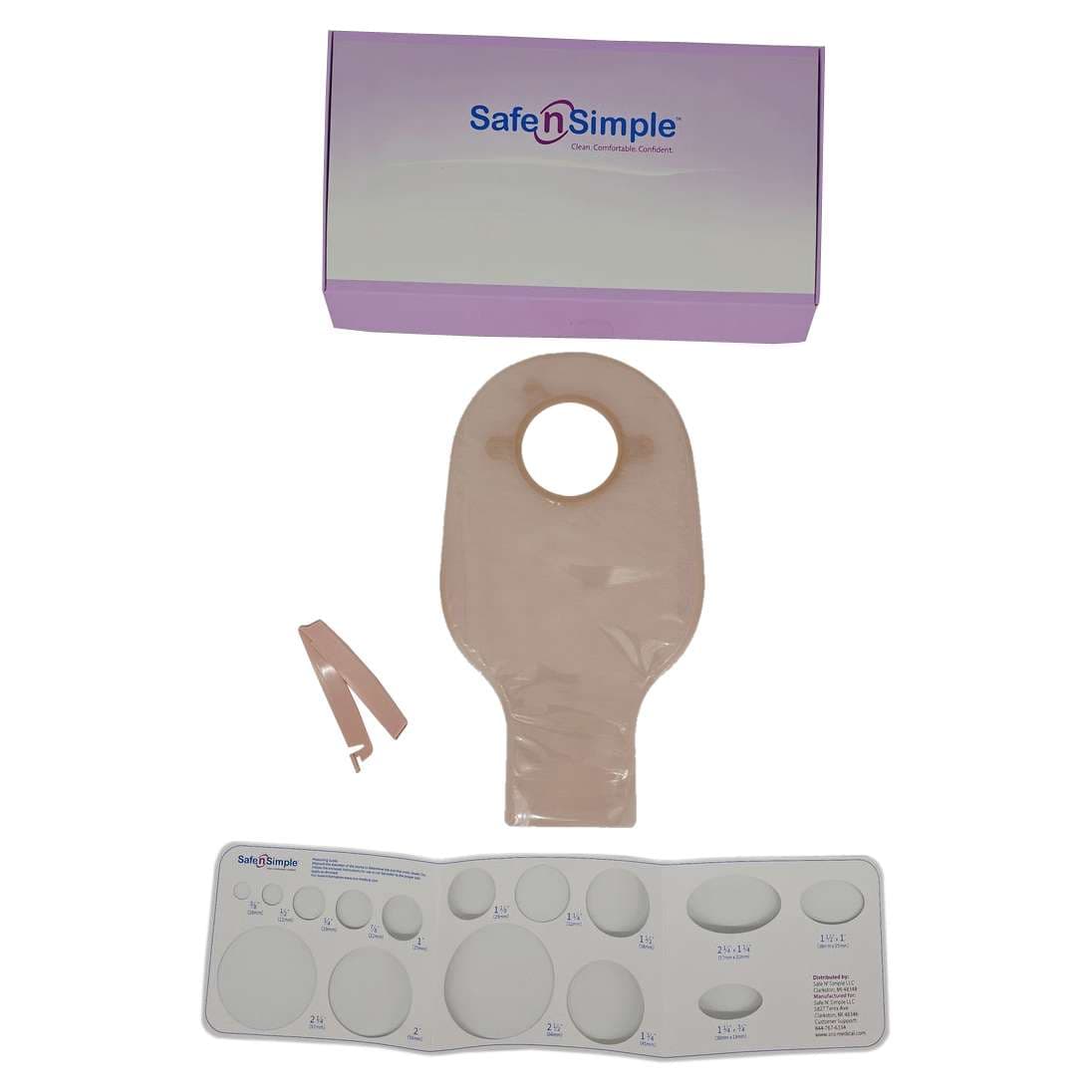 Safe N Simple Two-Piece System Ostomy Pouch, Opaque 57mm Flange - Case of 80 - Image 1