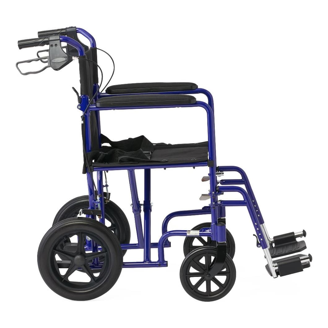 Medline Basic Aluminum Transport Chair With Wheels - Image 3