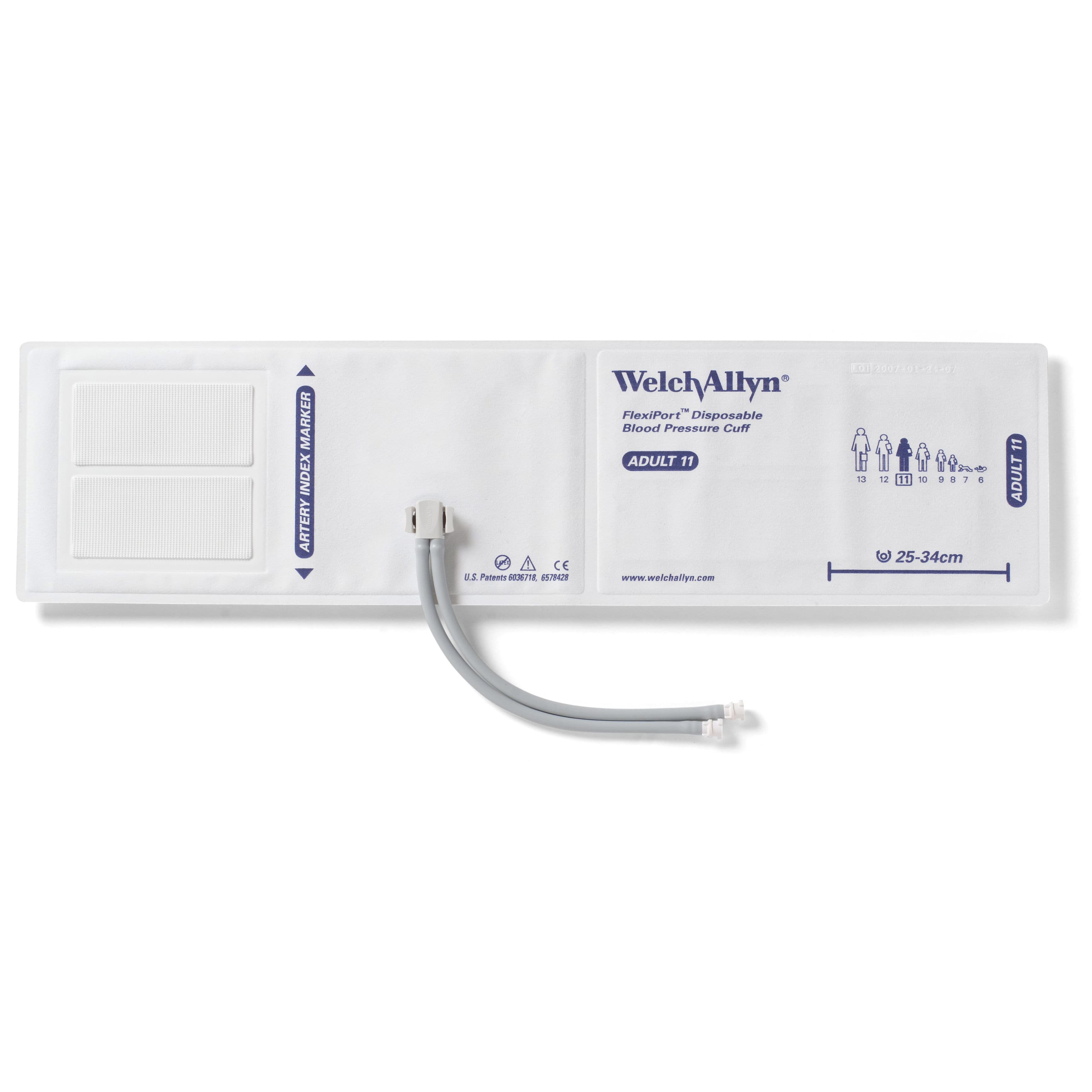 FlexiPort Single Patient Use Blood Pressure Cuff White, 40 to 55 cm, Thigh Cuff - Case of 20 - Image 1