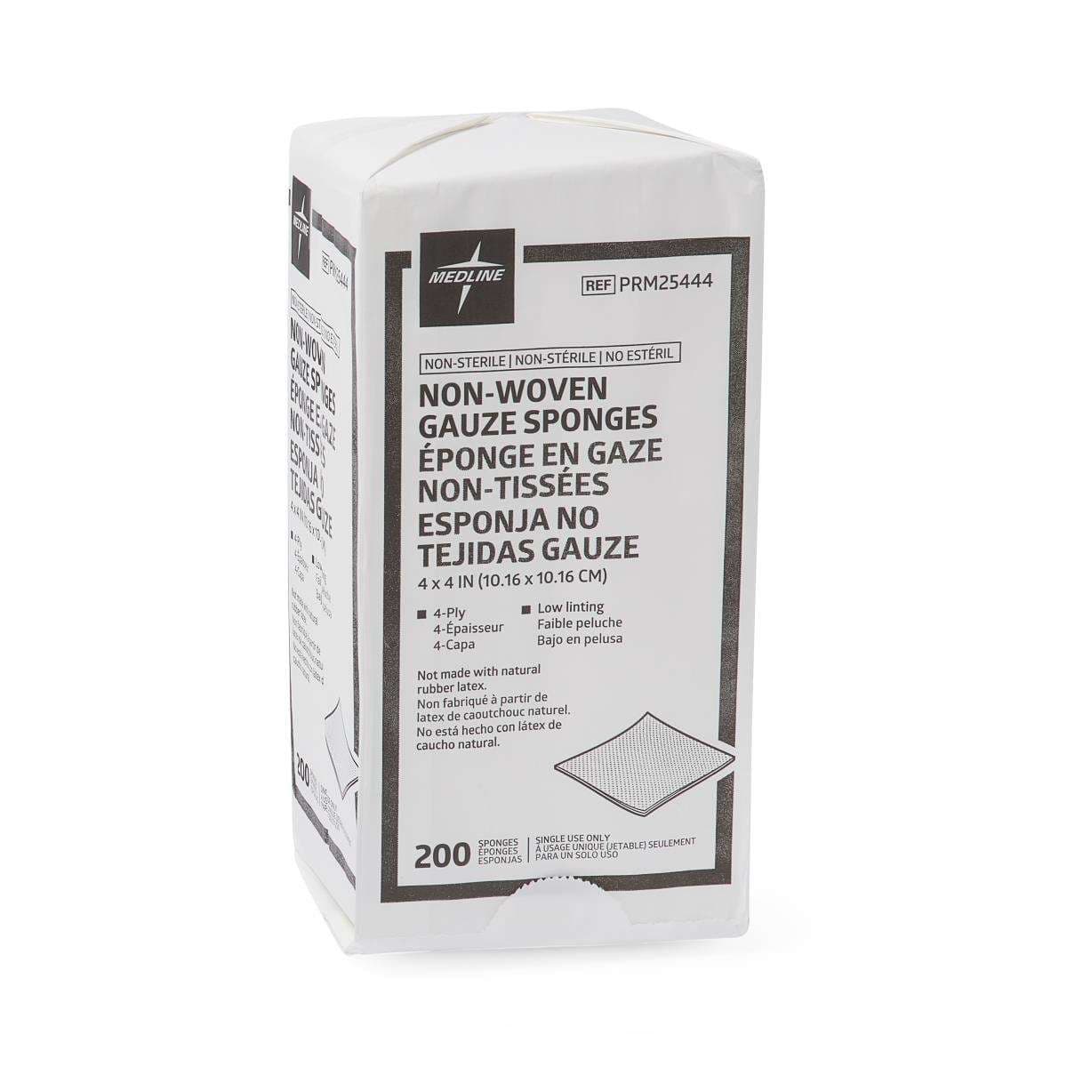 Medline Nonwoven Gauze Sponges, 4 x 4 Inch - Case of 2000 - Image 1