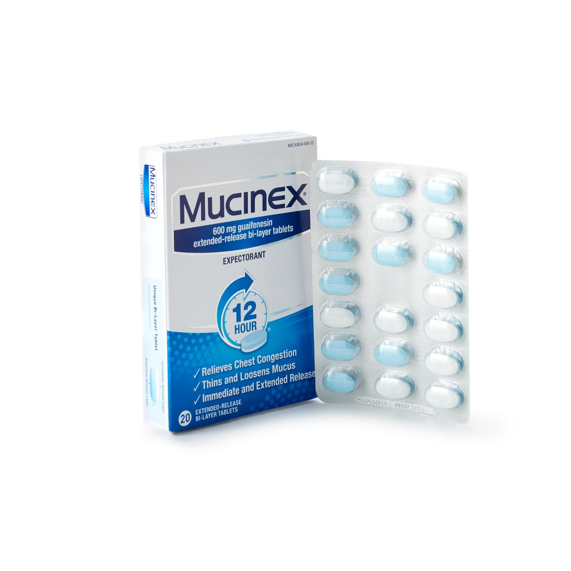 Mucinex Guaifenesin Extended-Release Bi-Layer Tablets