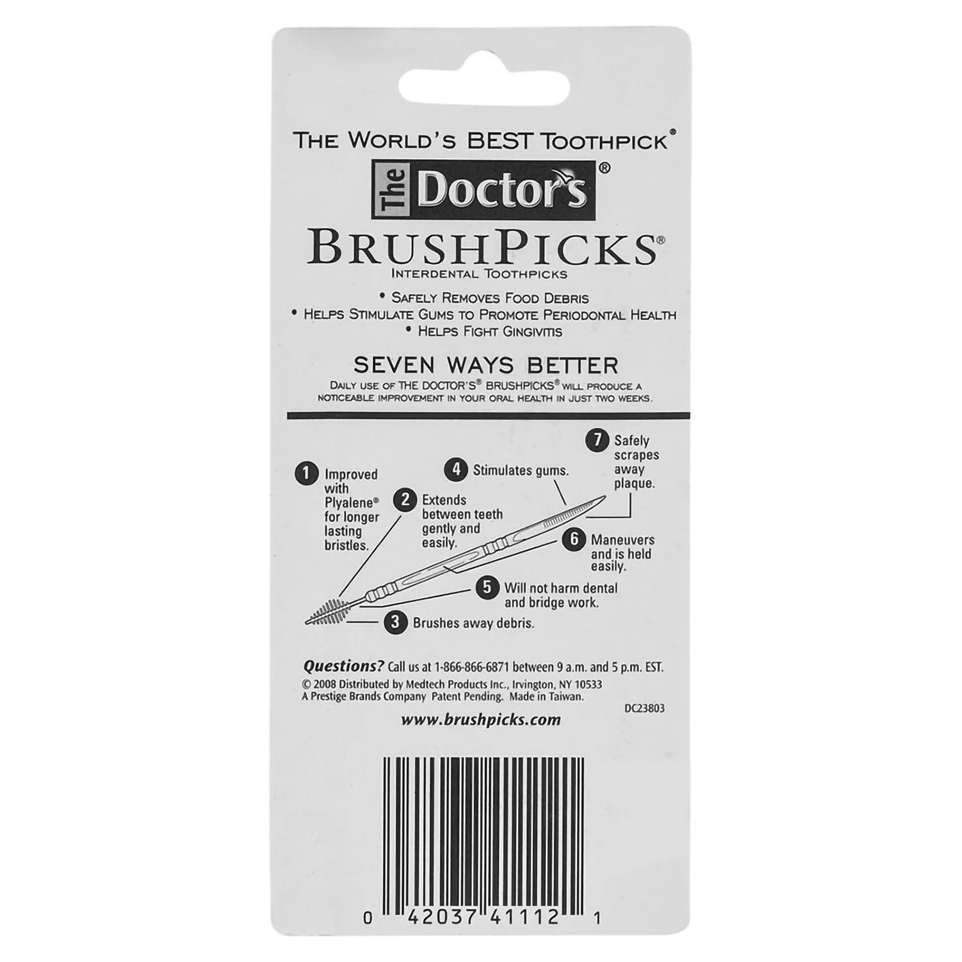 Doctor's BrushPicks Interdental Toothpick, Unflavored - Package of 120 - Image 2