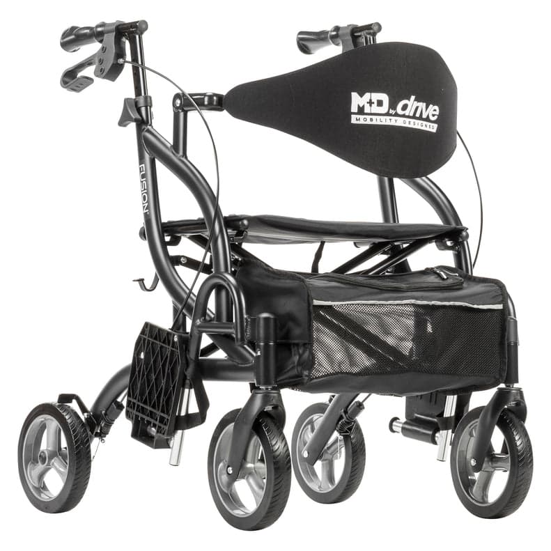 Drive Fusion 2 in 1 Rollator/Transport Chair, Onyx - Each - Image 1