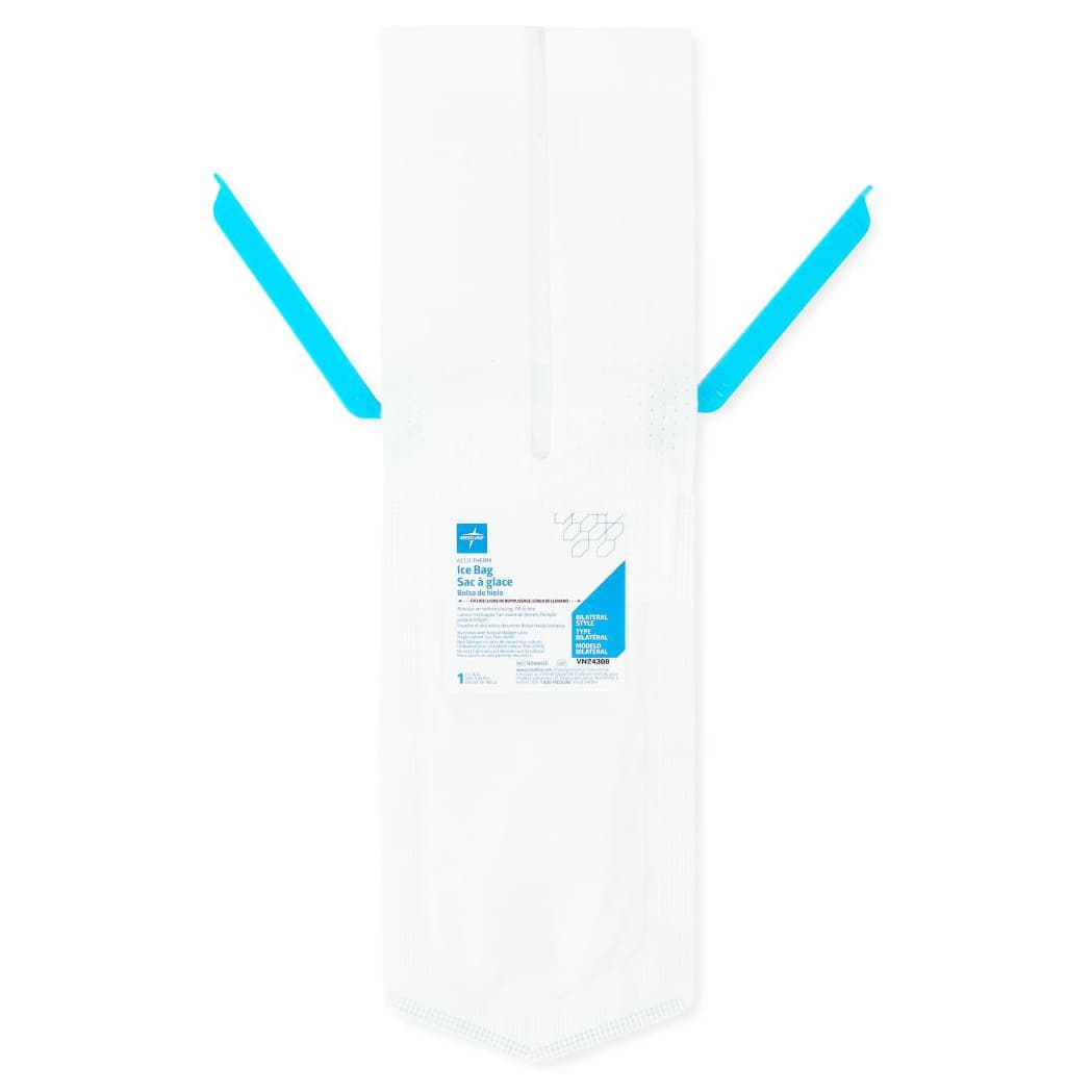 Medline Refillable Ice Bag with Clamp Closure and Dual Pouches - Case of 24 - Image 1