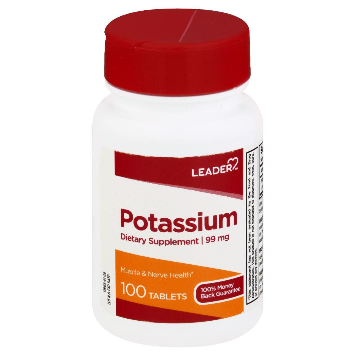 Leader Potassium Dietary Supplement, 99 mg , 100 Count - Each - Image 1