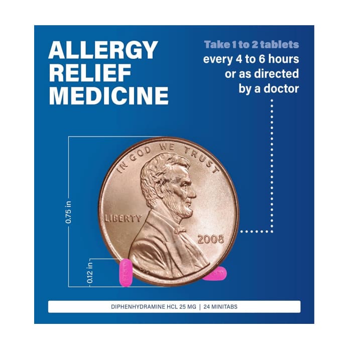 Banophen Diphenhydramine HCl Allergy Relief Tablet - Bottle of 24 - Image 2