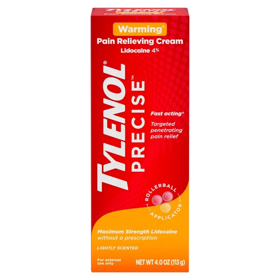 Tylenol Precise Warming Pain Relief Cream, 4% Lidocaine,4 oz - Each - Image 1